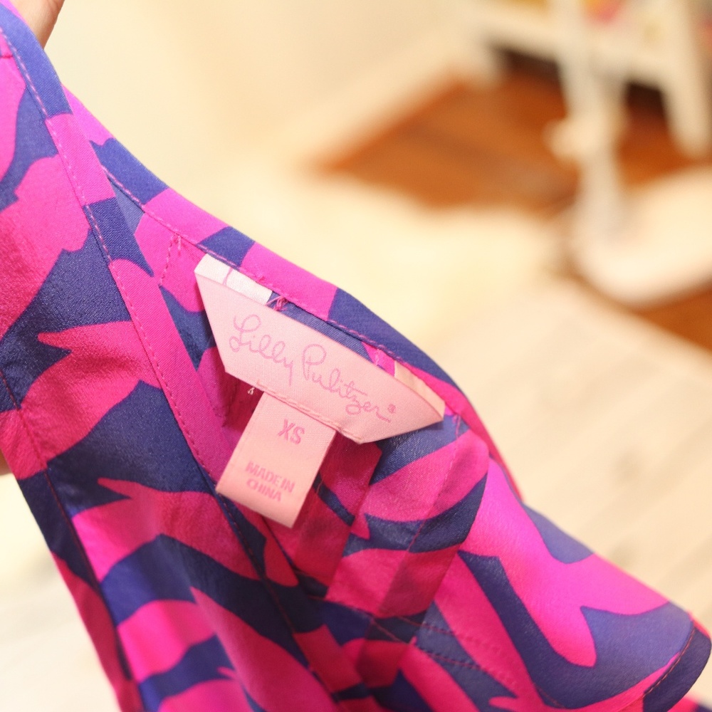 Lilly pultizer Alyssa Silk tank Racer Back XS - Picture 8 of 8